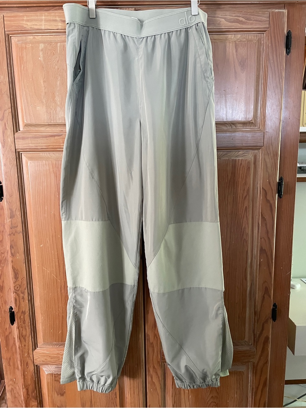 ALO Yoga Sage Green Track Pants with Elastic Waistband